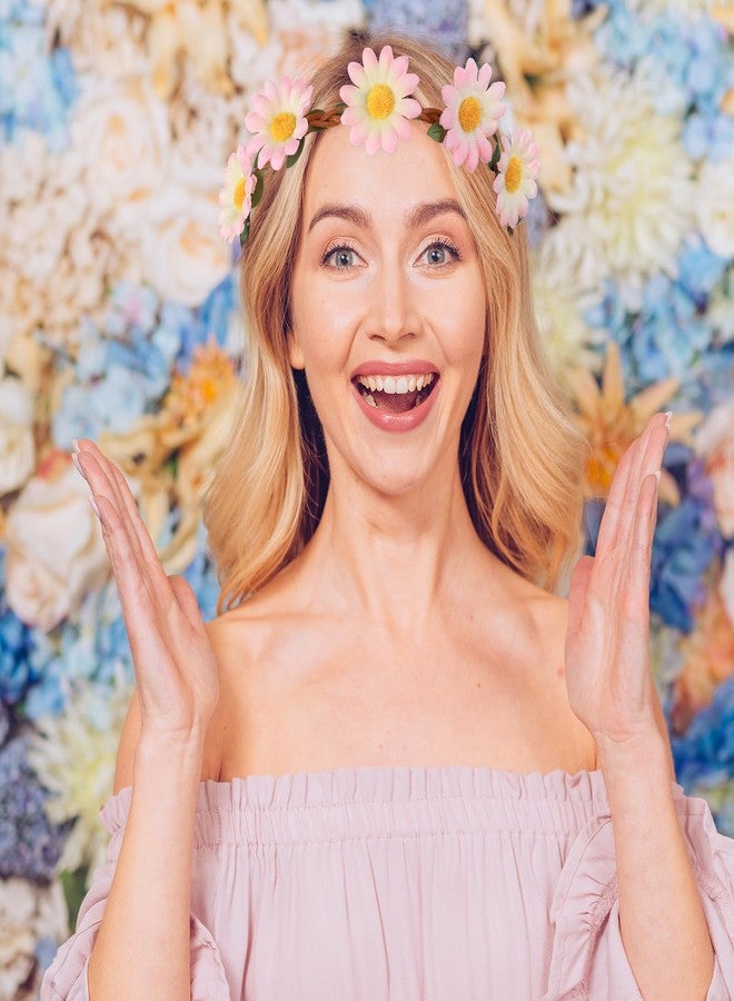 ولهيف WLLHYF ٥ قطع من عصابات الرأس المزينة بزهور الأقحوان، بتصميم هيبي أنيق، تاج زهور عصري، قطعة رأس خيالية، زهور شعر هاواي، إكسسوارات تزيين صيفية، تيجان حفلات الزفاف والمهرجانات، للنساء والفتيات - Image 4