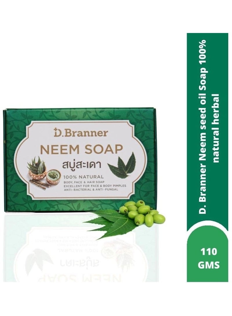 D.Branner Natural Neem Turmeric Soap Bar | Pure Natural, Skincare Detox, Moisturizer Face, Dark Circles - Image 3