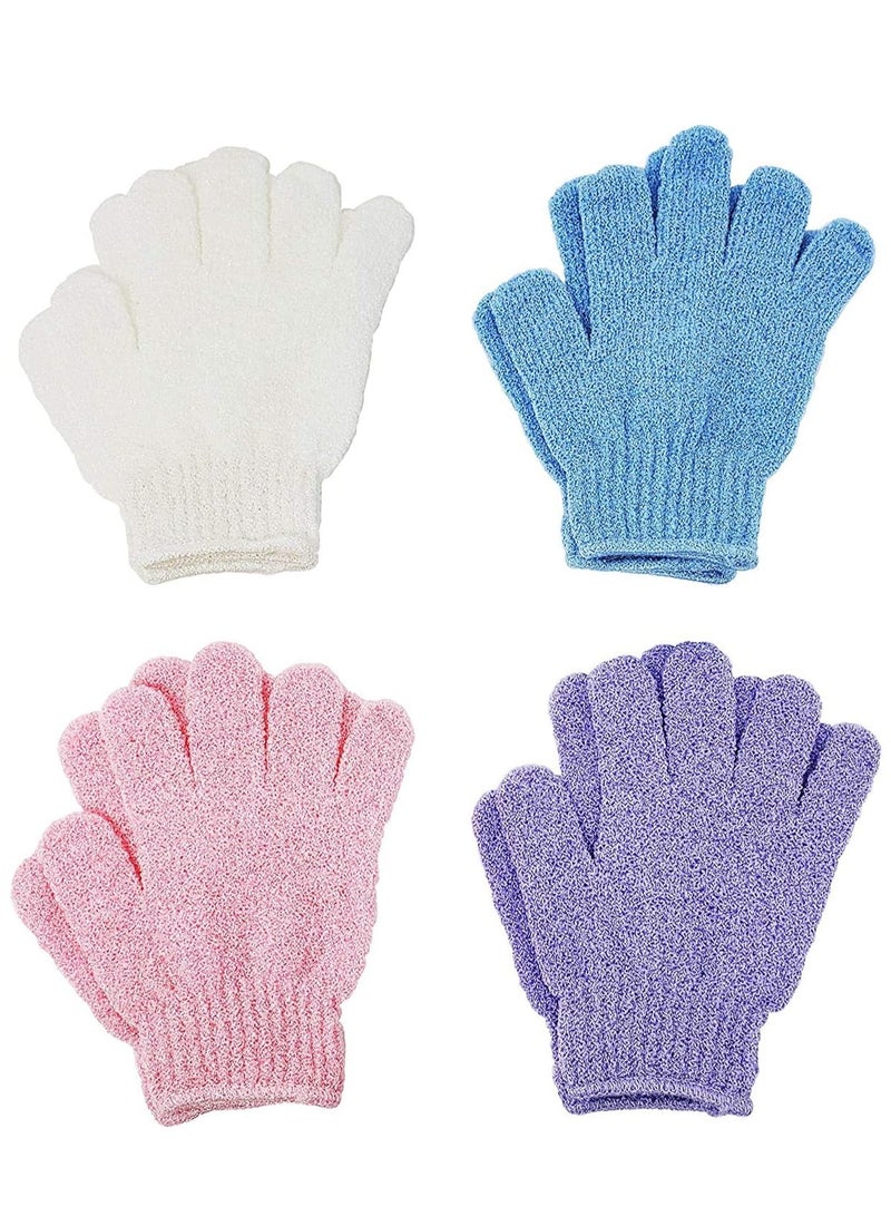 MJZ 4 Pairs Exfoliating Gloves Premium Body Scrub Wash Mitt for Shower,Spa,Massage and Body Scrubs, Korean Loofah for Peeling and Cleaning Dead Skin Spa Exfoliation Accessories For Men and Women - Image 1