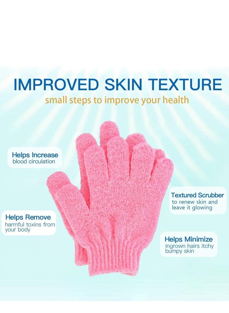 MJZ 4 Pairs Exfoliating Gloves Premium Body Scrub Wash Mitt for Shower,Spa,Massage and Body Scrubs, Korean Loofah for Peeling and Cleaning Dead Skin Spa Exfoliation Accessories For Men and Women - Image 4