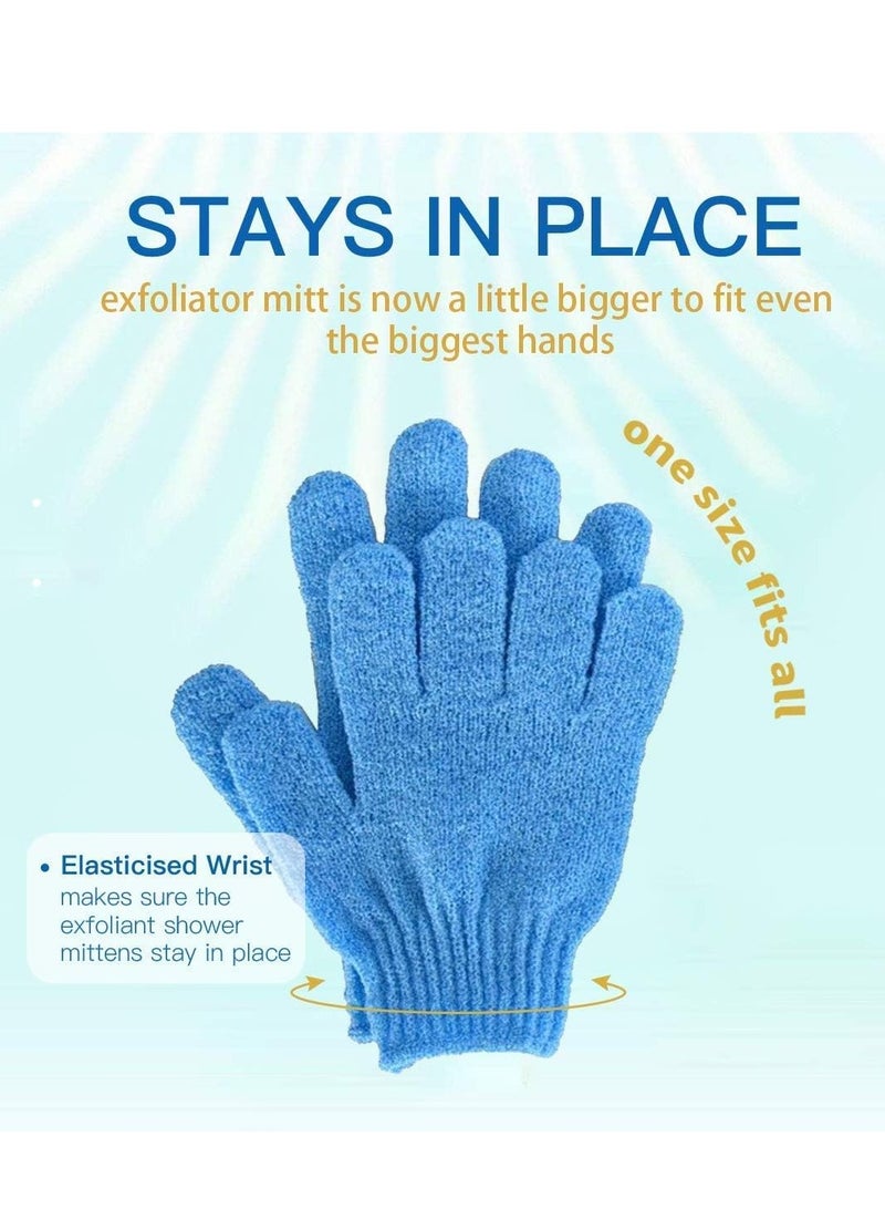 MJZ 4 Pairs Exfoliating Gloves Premium Body Scrub Wash Mitt for Shower,Spa,Massage and Body Scrubs, Korean Loofah for Peeling and Cleaning Dead Skin Spa Exfoliation Accessories For Men and Women - Image 3