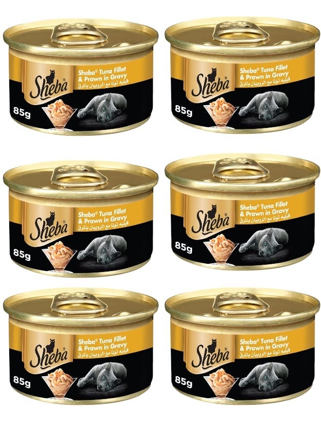 شيبا شرائح التونة والروبيان في المرق 6 قطع في 85 جرام - Image 1