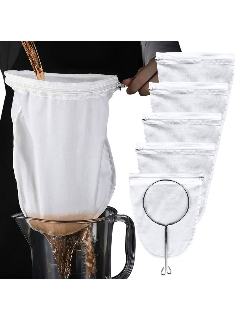 NIBEMINENT Ultra Fine Mesh Strainer Bags for Coffee Milk Butter Juices, and Fresh Cheese(5 Packs) - Image 1