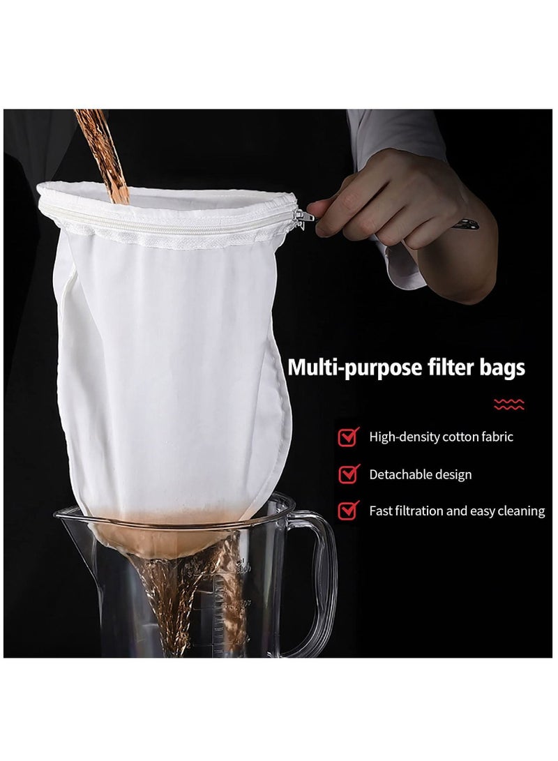 NIBEMINENT Ultra Fine Mesh Strainer Bags for Coffee Milk Butter Juices, and Fresh Cheese(5 Packs) - Image 2