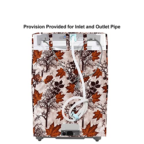 E-Retailer Washing Machine Cover for Top Load 5kg to 7.5kg | Light Weight Dustproof Cover with Zip Enclosure | Floral Pattern Fully Automatic Washer Protector for Indoor Outdoor Use | Size 23x23x35 - Image 2