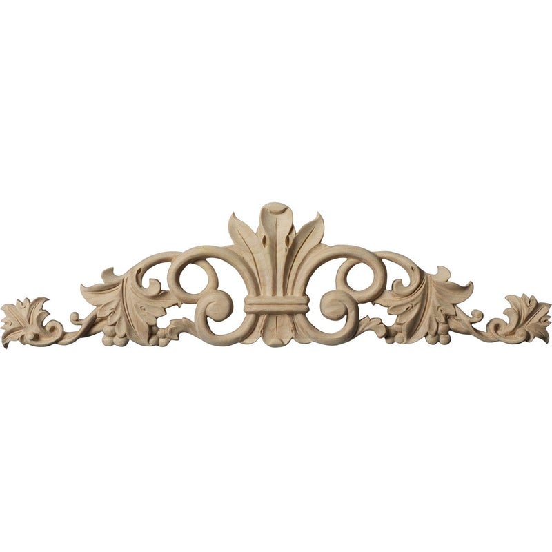 Ekena Millwork ONL12X03X01MAMA Small Marseille Center with Scrolls Wood Onlays, 12"W x 3 1/2"H x 5/8"D, Maple - Image 5