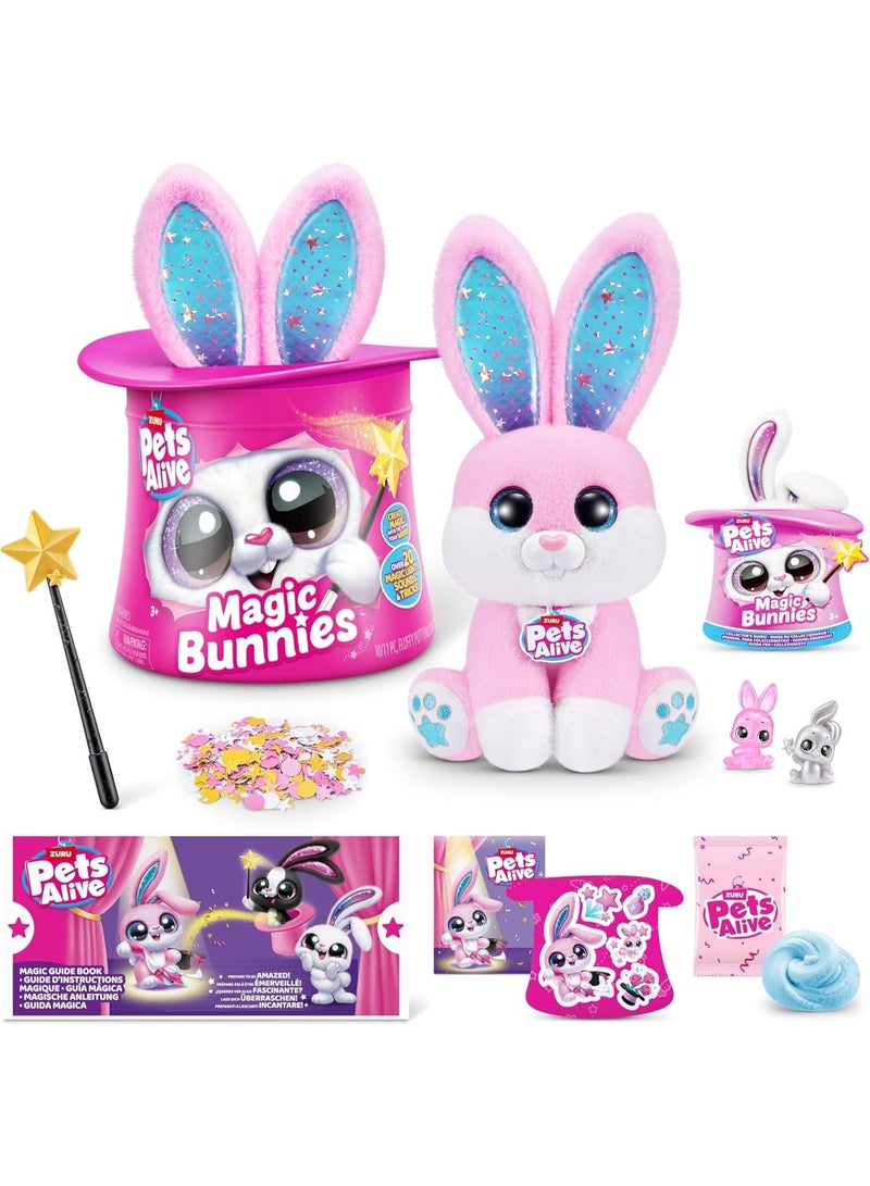 ZURU Pets Alive Magic Bunnies by ZURU, Interactive Electronic Plush Unboxing Surprise Toy (Candy Edition) - Image 1