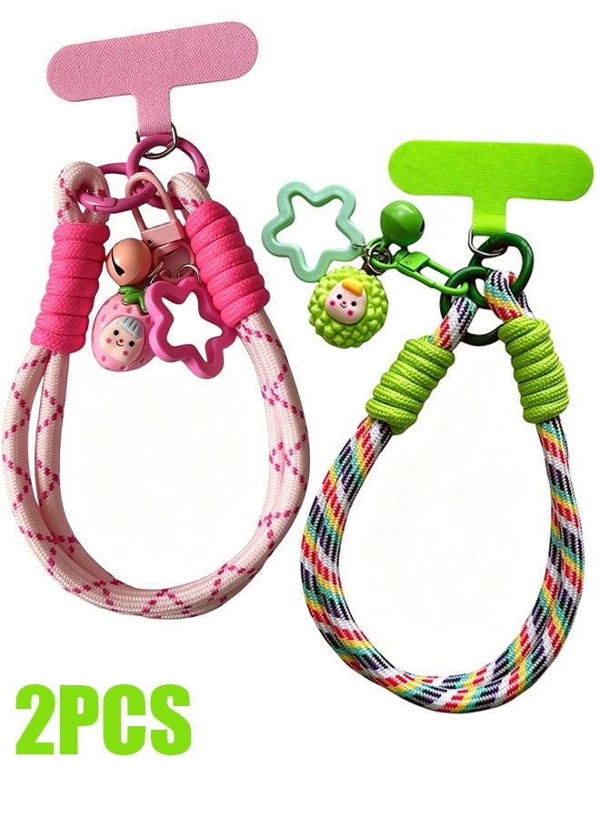 Happy D 2 adjustable wrist strap lanyards, dopamine style, suitable for iPhone and most smartphones – compatible with cameras, earphones, USB drives, and ID cards - Image 1