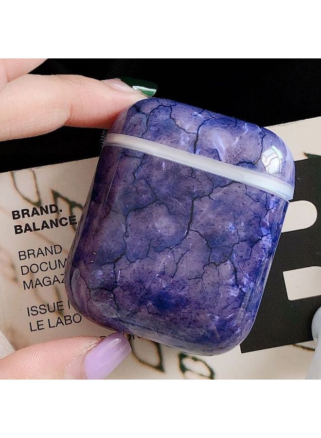 Raxoom Case Cover Seaweed Pattern Shockproof TPU Protective Case for Apple AirPods 1/2 Purple