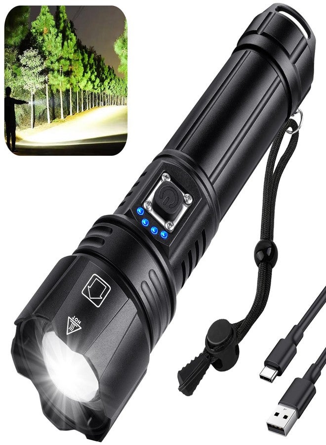 crazybrace Rechargeable Flashlights High Lumens, 99,000 Lumen Brightest Led Flashlight with 5 Modes & 15H Long Runtime, Powerful Waterproof Handheld Flash Light, Super Bright Flashlight for Home, Camping - Image 1