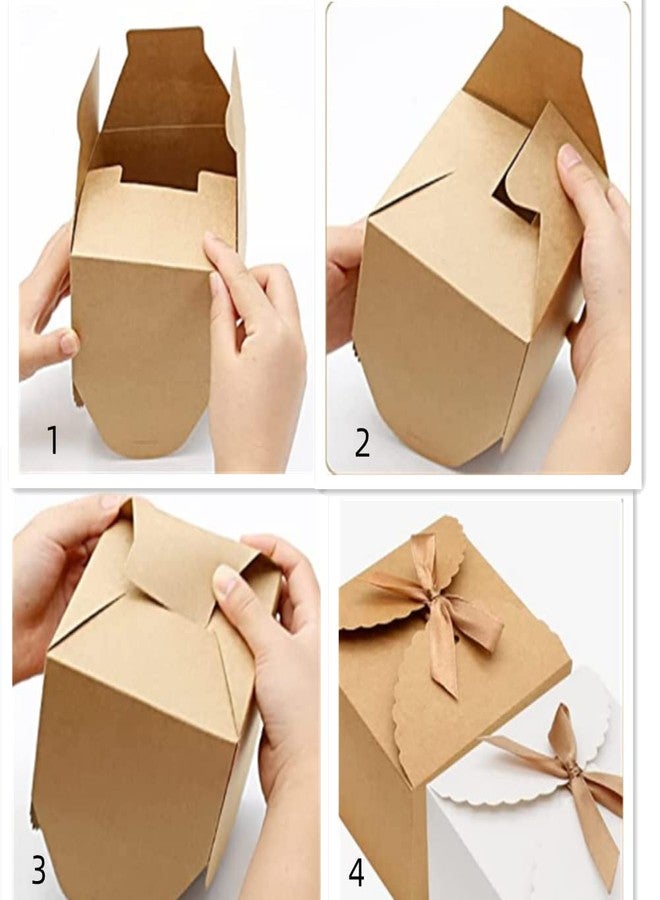 KUPOO Brown Gift Boxes 20PCS Small Premium Kraft Gift Box with Lid for Present,Cupcake Box, Bridesmaid Proposal Box, Gift Box for Birthday,Wedding, Groomsmen Proposal (4.72"X4.72"X3.54", White - Image 3