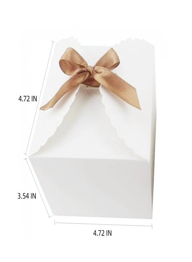 KUPOO Brown Gift Boxes 20PCS Small Premium Kraft Gift Box with Lid for Present,Cupcake Box, Bridesmaid Proposal Box, Gift Box for Birthday,Wedding, Groomsmen Proposal (4.72"X4.72"X3.54", White - Image 2