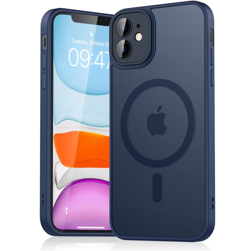 Tobfit Magnetic Case for iPhone 11 6.1-Inch Compatible with MagSafe, Translucent Matte Back Slim Shockproof Phone Cover for iPhone 11,Navy Blue - Image 1