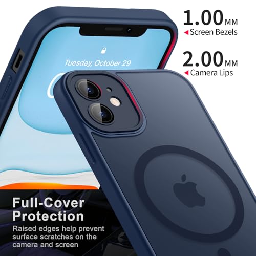 Tobfit Magnetic Case for iPhone 11 6.1-Inch Compatible with MagSafe, Translucent Matte Back Slim Shockproof Phone Cover for iPhone 11,Navy Blue - Image 3