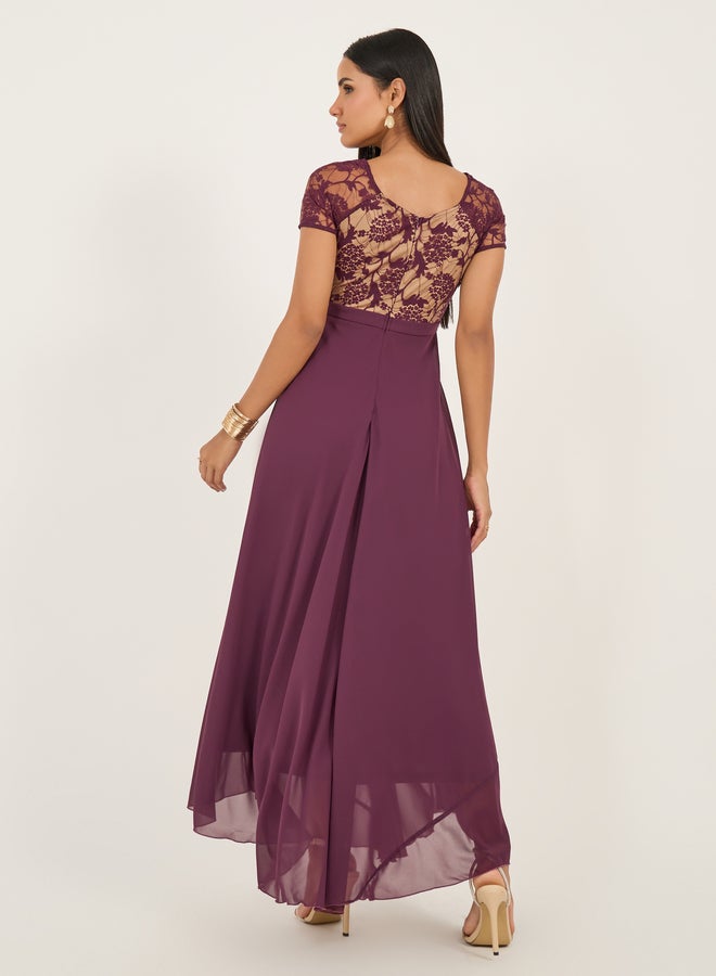 Styli Lace Bodice Chiffon Dress  - Image 5