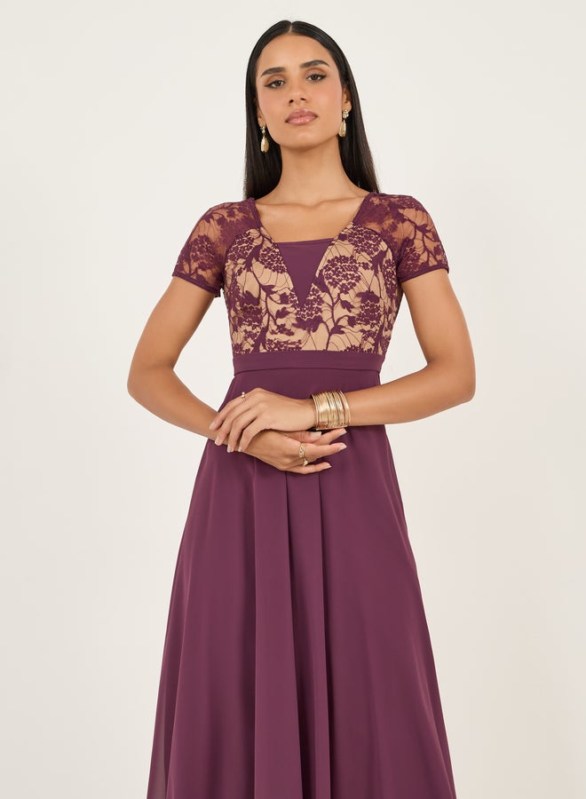 Styli Lace Bodice Chiffon Dress  - Image 3