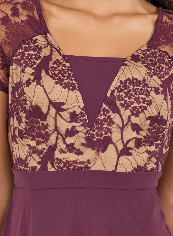 Styli Lace Bodice Chiffon Dress  - Image 4