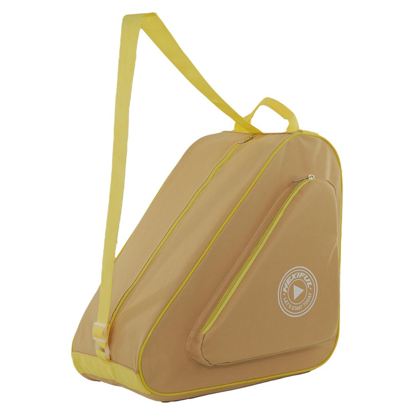 HEXIFUL Skate Bag to Carry Ice Skates, Inline Skates, Roller Skates and Quad Skates for Both Kids and Adults (Apricot/Yellow 016) - Image 1