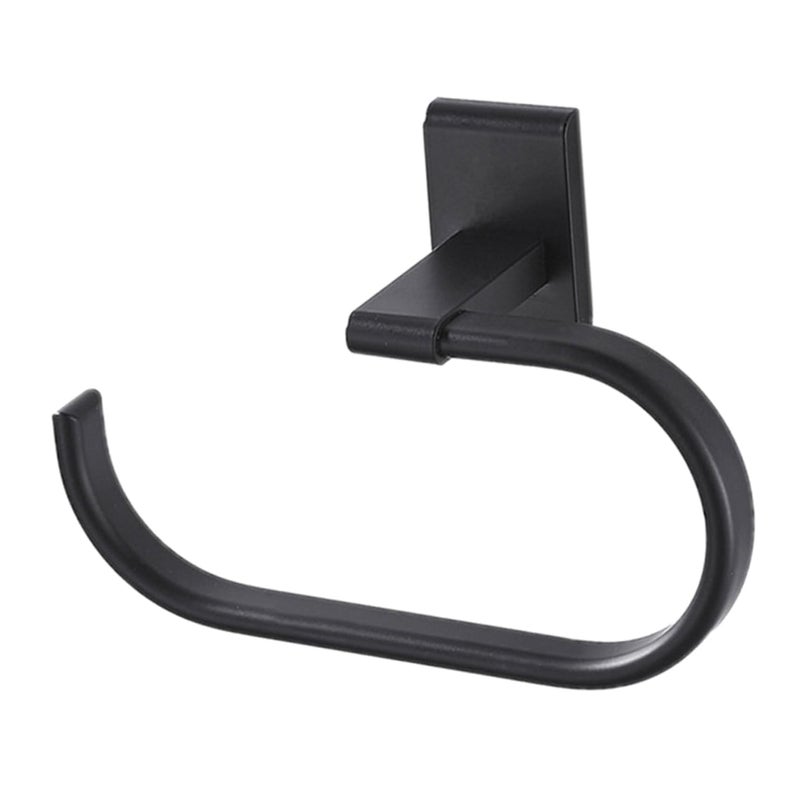 Wall Mounted Towel Rack Black No Drilling Required Easy Installation Bathroom Hotel School - Image 2