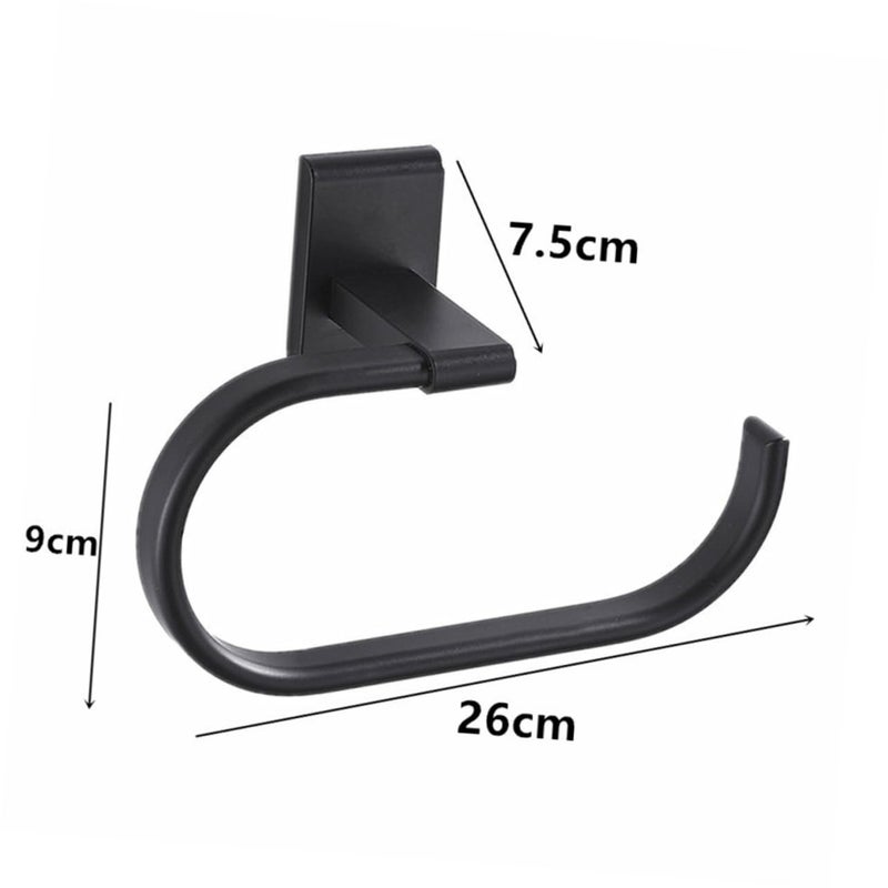 Wall Mounted Towel Rack Black No Drilling Required Easy Installation Bathroom Hotel School - Image 3