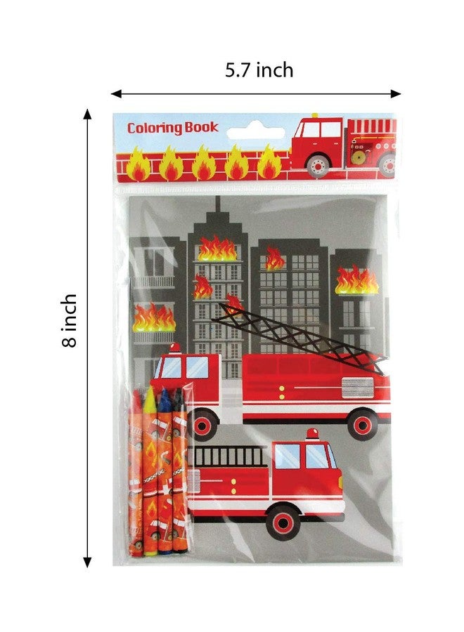 TINYMILLS Fire Truck Coloring Book Set for Kids Party Favors with 12 Coloring Books and 48 Crayons Firefighter Birthday Party Supplies Favor Bag Filler - Image 4