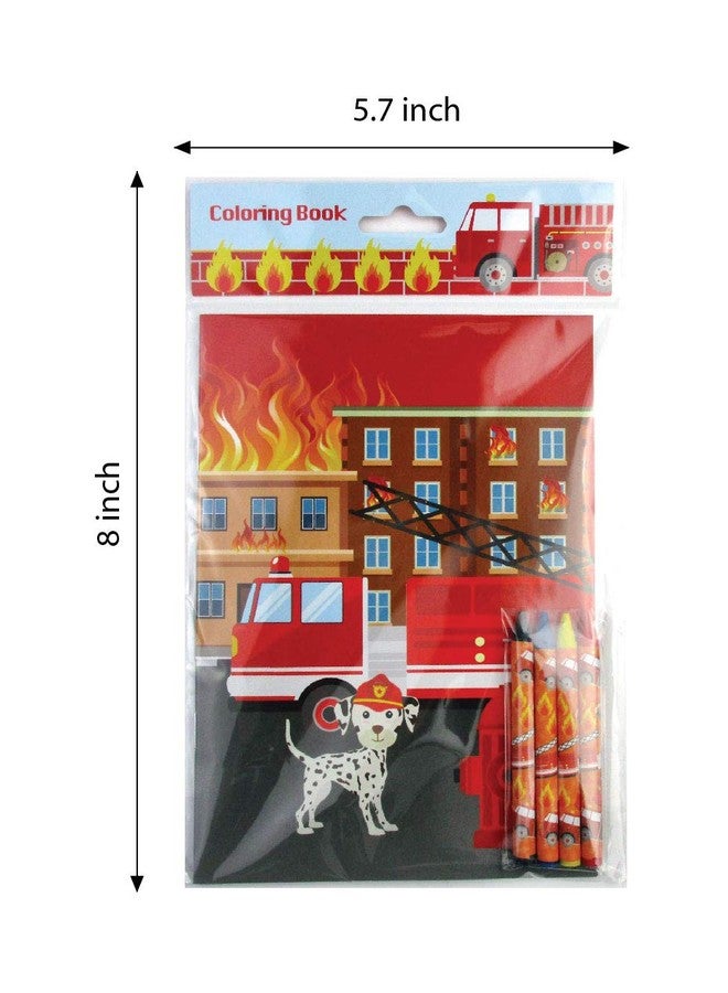 TINYMILLS Fire Truck Coloring Book Set for Kids Party Favors with 12 Coloring Books and 48 Crayons Firefighter Birthday Party Supplies Favor Bag Filler - Image 5