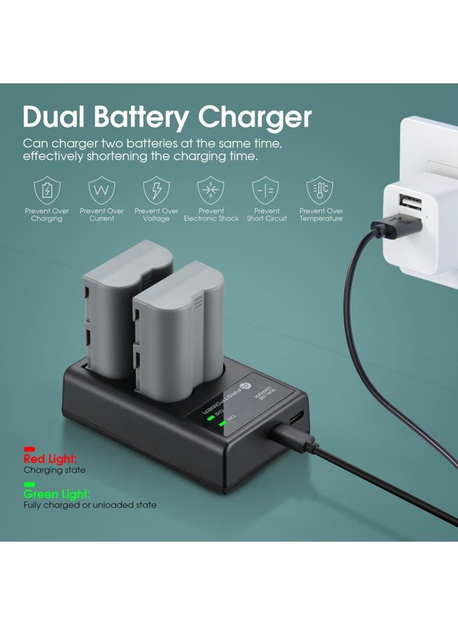 FirstPower EN-EL3e Battery 2-Pack 2200mAh and Dual USB Charger Compatible with Nikon D50, D70, D70s, D80, D90, D100, D200, D300, D300S, D700 Digital SLR Cameras - Image 4