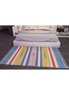 H2H H2H Natural Colors in 100% Cotton dhurrie | Traditional Kilim Design | Area Rug, Living Room, Under Center Table, Gift Item | Large Size 90cm X 150cm | Multicolour  - Image 1