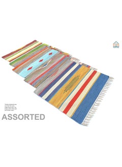 H2H H2H Natural Colors in 100% Cotton dhurrie | Traditional Kilim Design | Area Rug, Living Room, Under Center Table, Gift Item | Large Size 90cm X 150cm | Multicolour  - Image 2