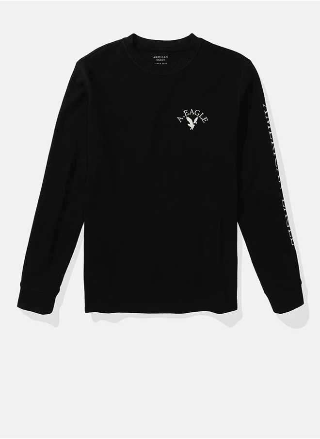 امريكان ايجل AE Long-Sleeve Logo Graphic Thermal T-Shirt