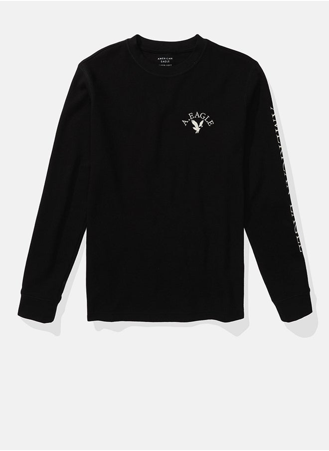American Eagle AE Long-Sleeve Logo Graphic Thermal T-Shirt  - Image 4