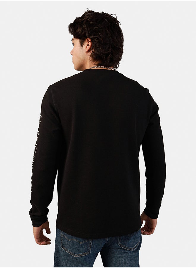 American Eagle AE Long-Sleeve Logo Graphic Thermal T-Shirt  - Image 2