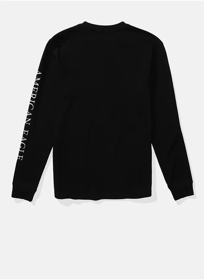 امريكان ايجل AE Long-Sleeve Logo Graphic Thermal T-Shirt