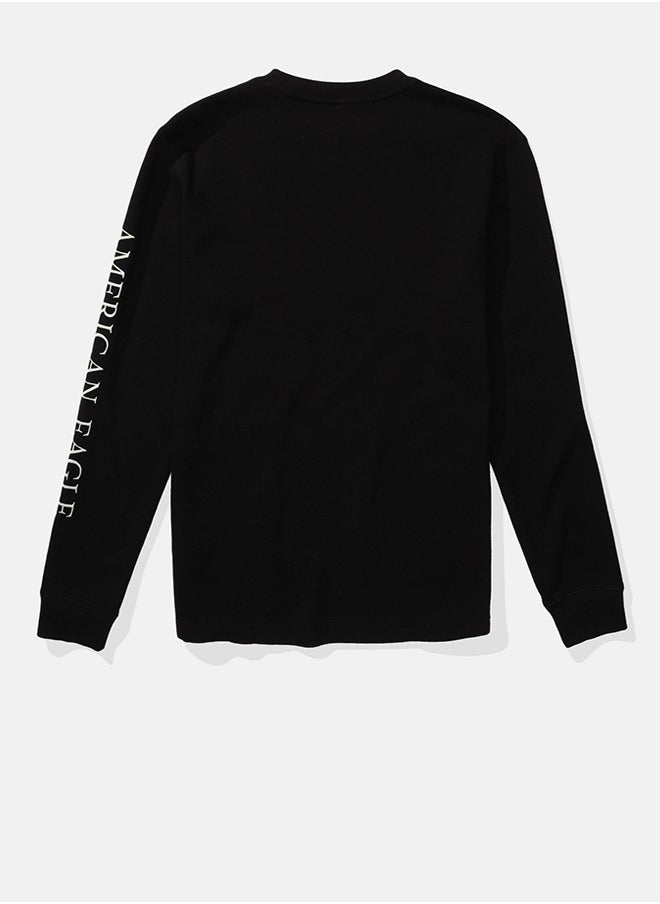 American Eagle AE Long-Sleeve Logo Graphic Thermal T-Shirt  - Image 3