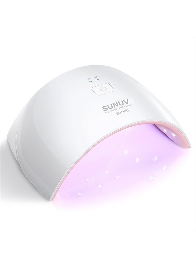 SUNUV UV LED Nail Lamp, Gel UV Light Nail Dryer for Gel Nail Polish Curing Lamp with Sensor 2 Timers SUN9C Pink Gift for Women Girl - Image 1