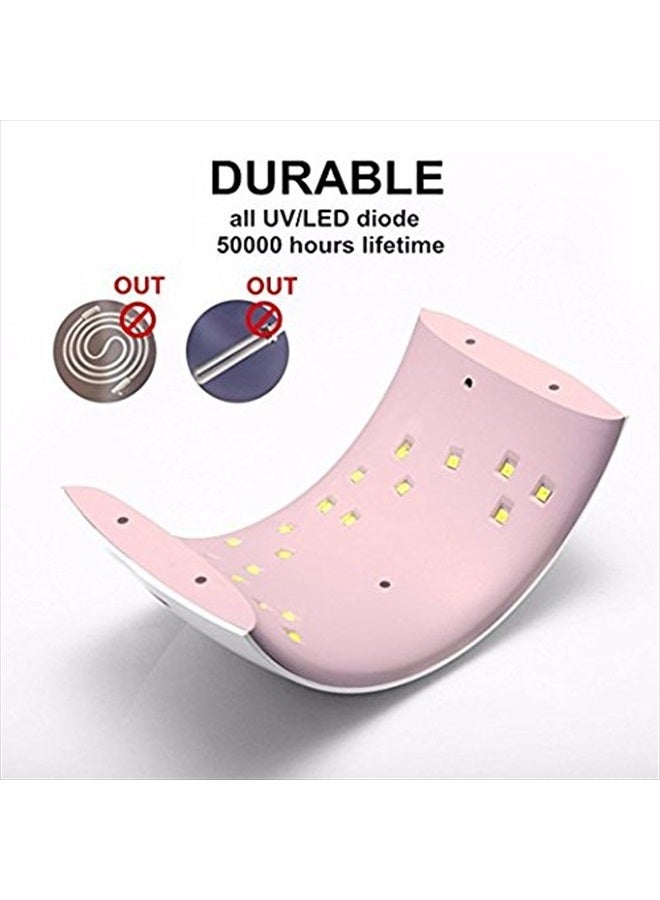 SUNUV UV LED Nail Lamp, Gel UV Light Nail Dryer for Gel Nail Polish Curing Lamp with Sensor 2 Timers SUN9C Pink Gift for Women Girl - Image 4