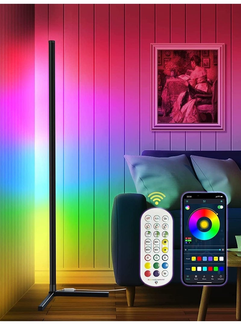 ELTRAZONE ELTERAZONE  Corner Floor Lamp, RGB Color Changing Corner Lamp, Smart LED Floor Lamp Controlled by APP&Remote with Reactive Music Mode and DIY Mode, Dimmable LED Modern Floor Lamp - Image 1