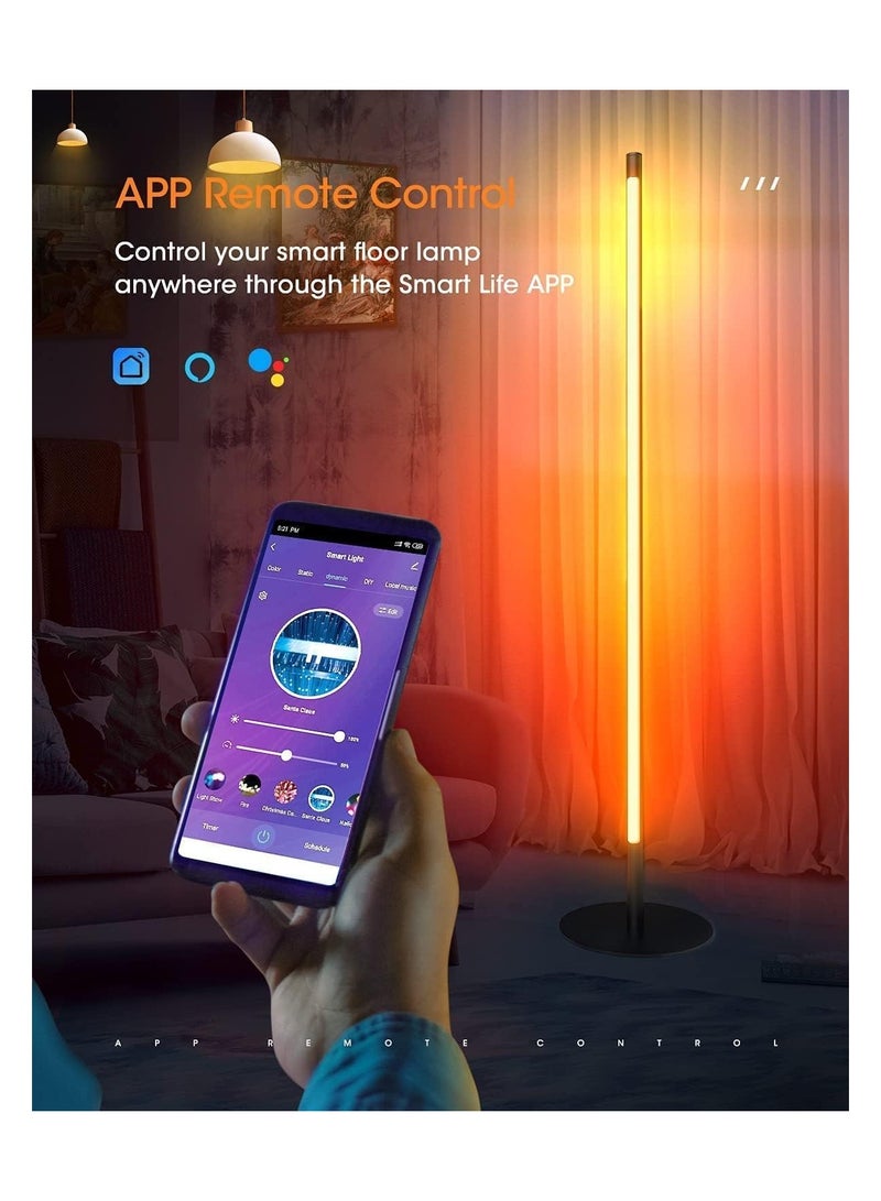 ELTRAZONE ELTERAZONE  Corner Floor Lamp, RGB Color Changing Corner Lamp, Smart LED Floor Lamp Controlled by APP&Remote with Reactive Music Mode and DIY Mode, Dimmable LED Modern Floor Lamp - Image 3