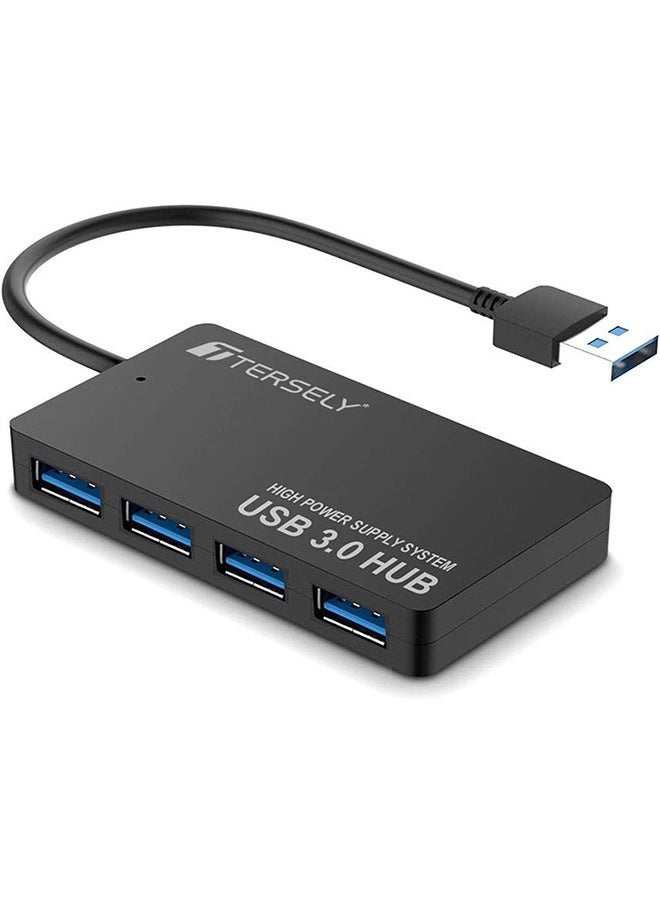 4-Port USB 3.0+2.0 Hub, Ultra Slim High Speed Data USB Hub Compact Expansion Smart Splitter for MacBook, Mac Pro/Mini, iMac, Surface Pro, XPS, Notebook PC, USB Flash Drives, Mobile HDD, More