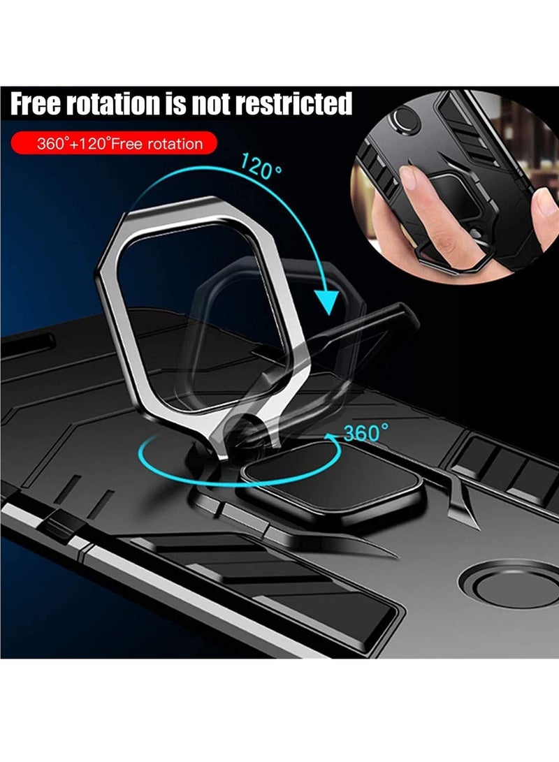 Mmmon Phone Case For Samsung Galaxy A55 5G Case Cover With Screen Protector,Heavy Duty Dual Layer Shockproof Protective Cover with Magnetic Ring Kickstand (Black) - Image 2