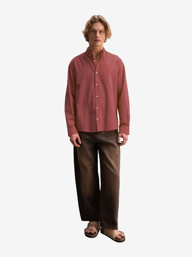 جيستو GIESTO Cotton Oversized Button-Up Shirt