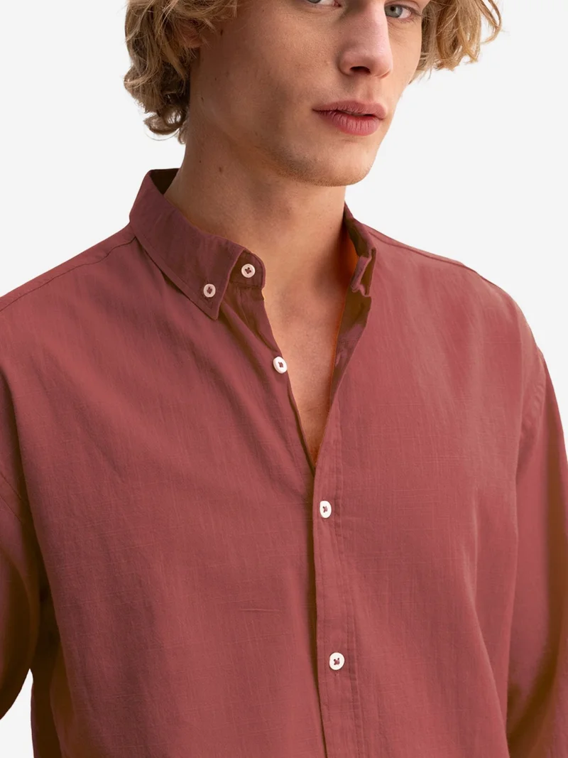 جيستو GIESTO Cotton Oversized Button-Up Shirt