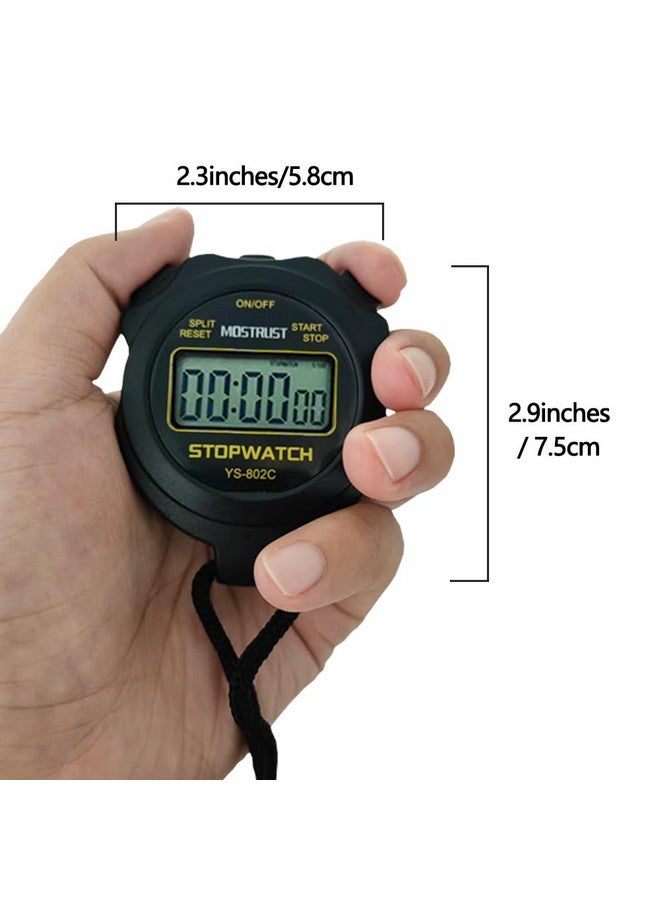 MOSTRUST Digital Simple Stopwatch, Single Lap Basic Stopwatch, No Bells, No Clock, No Alarm, Silent, On/Off With Lanyard For Swimming Running Sports Training Coaches Kids - Image 4