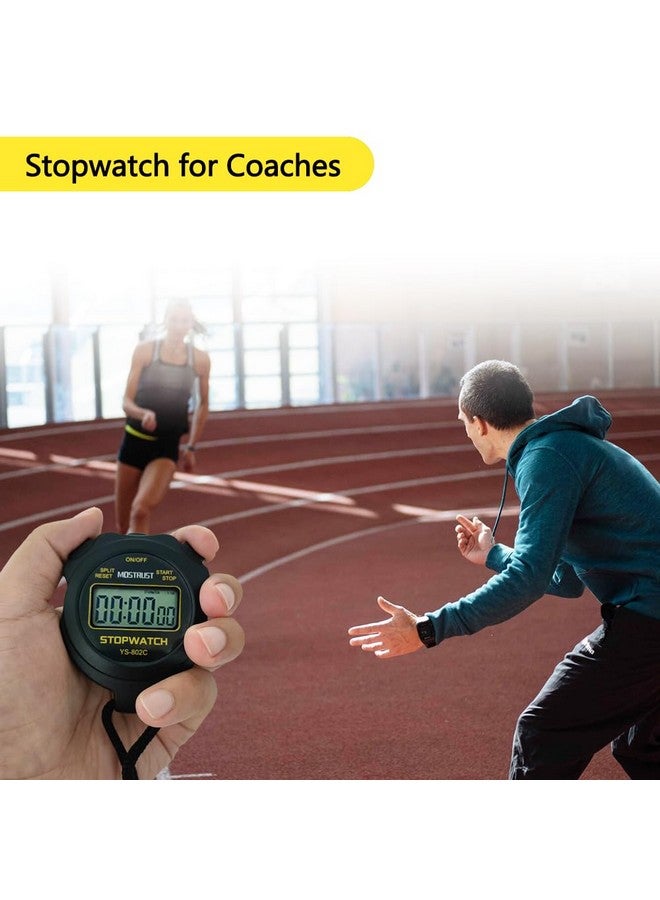 MOSTRUST Digital Simple Stopwatch, Single Lap Basic Stopwatch, No Bells, No Clock, No Alarm, Silent, On/Off With Lanyard For Swimming Running Sports Training Coaches Kids - Image 5
