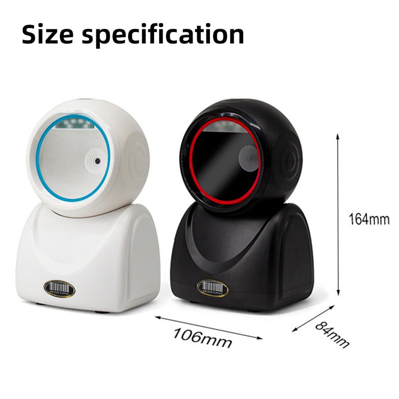 Desktop Barcode Scanner: Black USB Wired 20cm Scan Distance - 1D/2D/QR Strong Decoding Capacity Hands-Free Design for Supermarkets, Retail Stores, Warehouses - Image 4