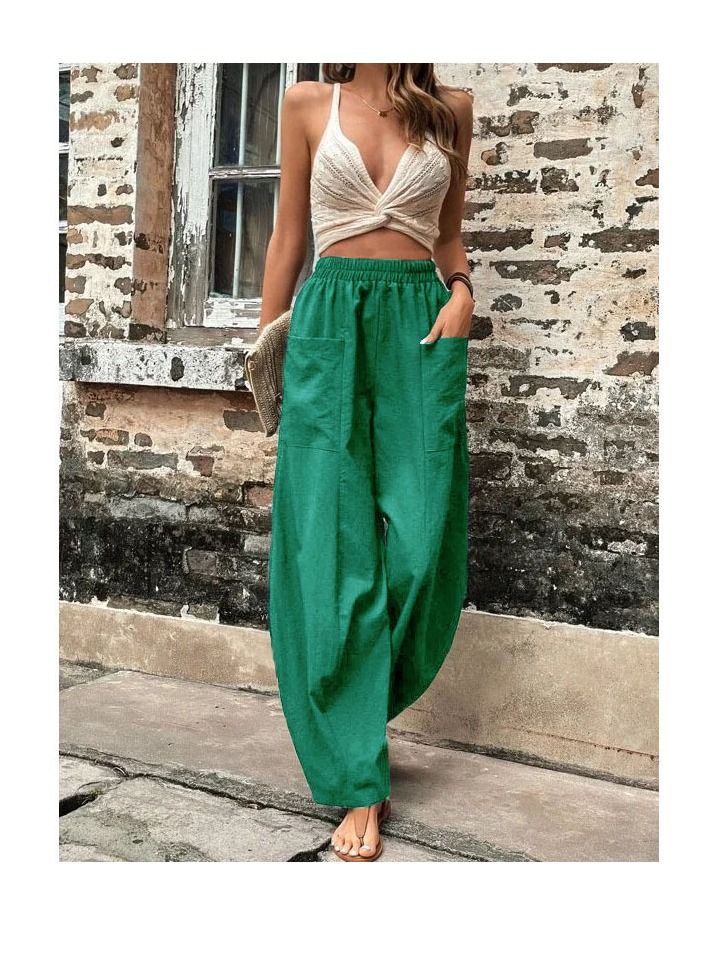 Loquat New Women's Mid-waist Loose Casual Pants 