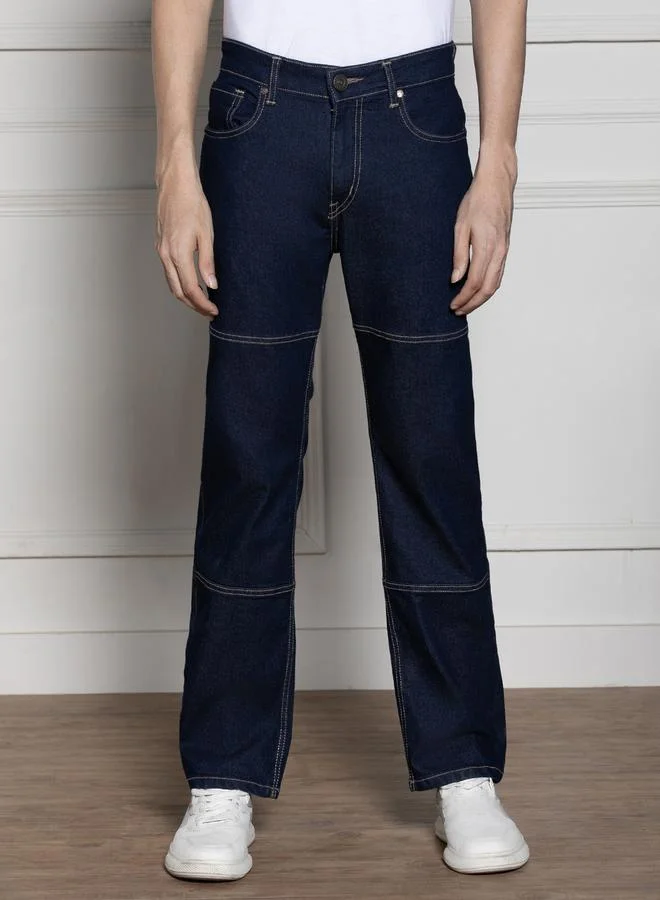 دينيس لينغو جينز بقصة مريحة وألواح مقصوصة مخيطة من ستايلي