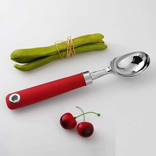 ONICORN Ice Cream Scoop, No Thaw Hard Ice Cream Scooper Spades with Comfortable Non-Slip Rubber Grip Handle for Ice Cream, Melon Ball, Dishwasher Safe (1 PCS) (RED Long) - Image 3