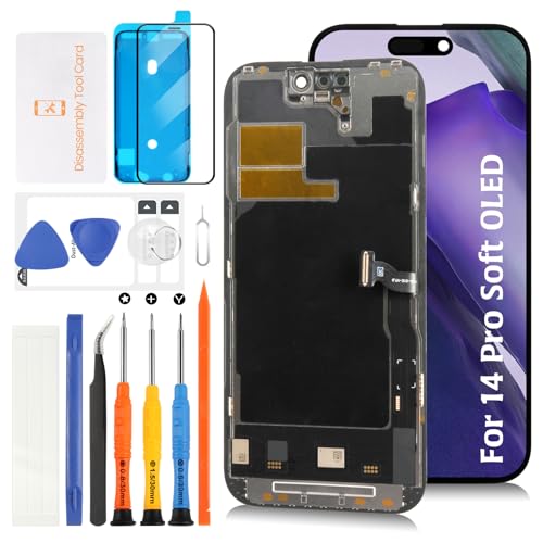 Olivechard Soft OLED for iPhone 14 Pro Display 120Hz Promotion Proximity Sensor Cable Screen Replacement 61 inch 3D Touch Display Digitizer Assembly A2890 A2650 A2889 A2892 with Tools - Image 1