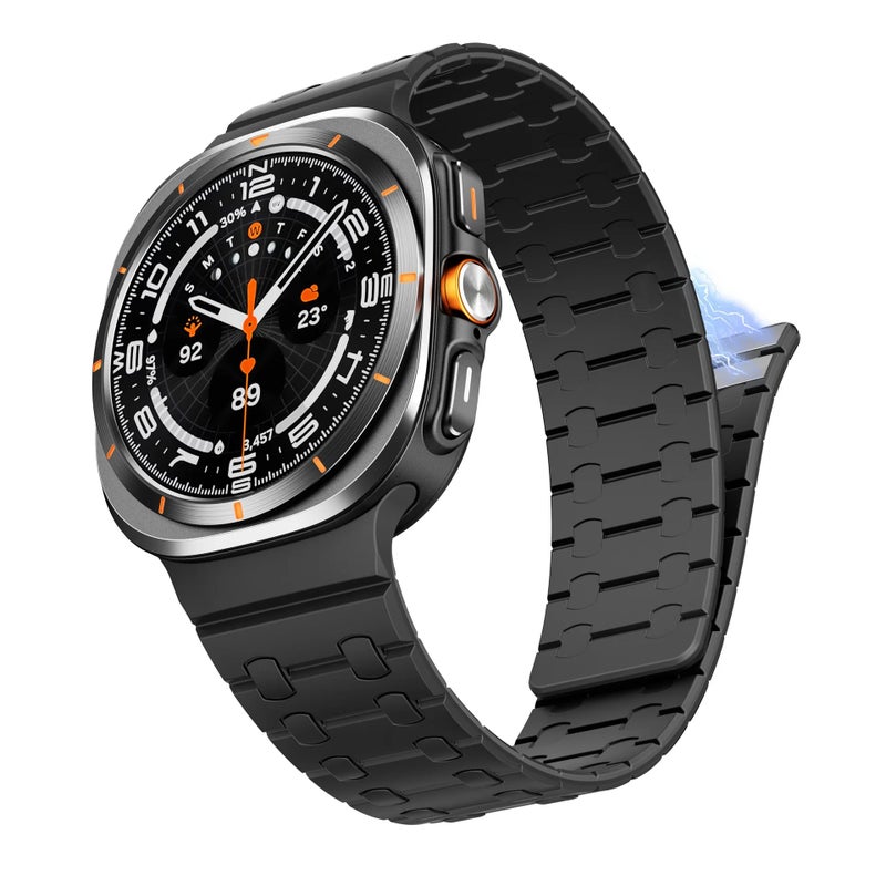 NEXT STORE Dual-Color Sport Silicone Band Compatible with Samsung Galaxy Watch 7 Ultra 47mm – Magnetic Closure Strap - Image 2